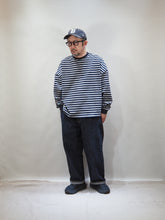 画像をギャラリービューアに読み込む, AUDIENCE "クルーネック クロップド 長袖Tシャツ NAVY/GREY ボーダー"