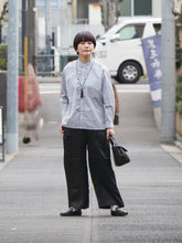 画像をギャラリービューアに読み込む, NOUVELLES DU PARADIS "フリルアレンジ ブラウス BLUE STRIPE"