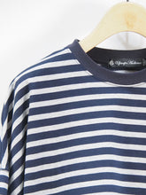 画像をギャラリービューアに読み込む, AUDIENCE "クルーネック クロップド 長袖Tシャツ NAVY/GREY ボーダー"