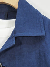 画像をギャラリービューアに読み込む, MOJITO "リネン コットン PROPOSE SACK COAT NAVY"
