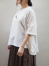 画像をギャラリービューアに読み込む, NOUVELLES DU PARADIS "コットン天竺 ワイドTシャツ OFF WHITE”