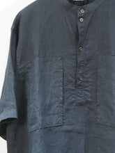 画像をギャラリービューアに読み込む, ORDINARY FITS "リネン ワークプルオーバーシャツ BLACK"
