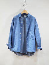 画像をギャラリービューアに読み込む, nisica "レギュラーカラー シャツ BLUE PURPLE CK"