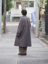 画像をギャラリービューアに読み込む, KELEN "BAL COLLAR COAT CHARCOAL/NAVY"