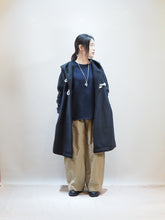 画像をギャラリービューアに読み込む, mizuiro ind "ウールメルトン Aライン フード付きコート BLACK"