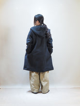 画像をギャラリービューアに読み込む, mizuiro ind "ウールメルトン Aライン フード付きコート BLACK"