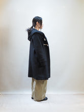 画像をギャラリービューアに読み込む, mizuiro ind "ウールメルトン Aライン フード付きコート BLACK"