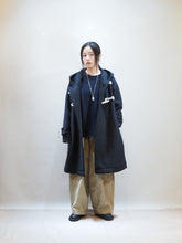 画像をギャラリービューアに読み込む, mizuiro ind "ウールメルトン Aライン フード付きコート BLACK"