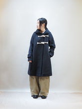 画像をギャラリービューアに読み込む, mizuiro ind "ウールメルトン Aライン フード付きコート BLACK"