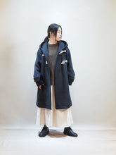画像をギャラリービューアに読み込む, mizuiro ind "ウールメルトン Aライン フード付きコート BLACK"