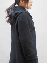 画像をギャラリービューアに読み込む, mizuiro ind "ウールメルトン Aライン フード付きコート BLACK"