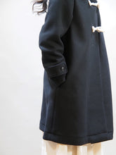 画像をギャラリービューアに読み込む, mizuiro ind "ウールメルトン Aライン フード付きコート BLACK"