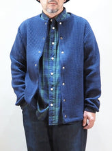 画像をギャラリービューアに読み込む, AUDIENCE "ストライプキルト ノーカラースナップジャケット NAVY"