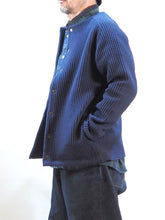 画像をギャラリービューアに読み込む, AUDIENCE "ストライプキルト ノーカラースナップジャケット NAVY"