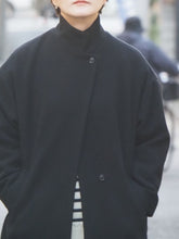 画像をギャラリービューアに読み込む, mizuiro ind "スタンドカラーロングコート BLACK"