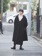 画像をギャラリービューアに読み込む, mizuiro ind "スタンドカラーロングコート BLACK"