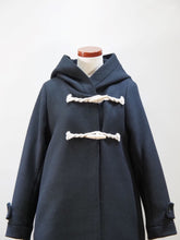 画像をギャラリービューアに読み込む, mizuiro ind "ウールメルトン Aライン フード付きコート BLACK"