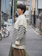 画像をギャラリービューアに読み込む, JAMES CHARLOTTE "ガンジーセーター NATURAL/NAVY”