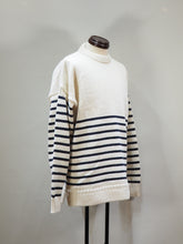 画像をギャラリービューアに読み込む, JAMES CHARLOTTE "ガンジーセーター NATURAL/NAVY”