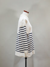 画像をギャラリービューアに読み込む, JAMES CHARLOTTE "ガンジーセーター NATURAL/NAVY”