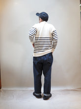 画像をギャラリービューアに読み込む, JAMES CHARLOTTE "ガンジーセーター NATURAL/NAVY”