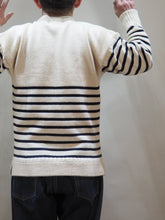 画像をギャラリービューアに読み込む, JAMES CHARLOTTE "ガンジーセーター NATURAL/NAVY”