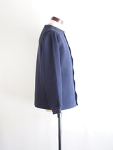 画像をギャラリービューアに読み込む, AUDIENCE "ストライプキルト ノーカラースナップジャケット NAVY"