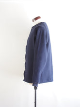 画像をギャラリービューアに読み込む, AUDIENCE "ストライプキルト ノーカラースナップジャケット NAVY"