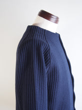 画像をギャラリービューアに読み込む, AUDIENCE "ストライプキルト ノーカラースナップジャケット NAVY"