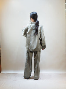 KHA:KI "WIDE SQUERE JACKET OLIVE"