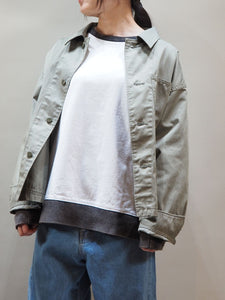 KHA:KI "WIDE SQUERE JACKET OLIVE"