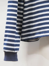 画像をギャラリービューアに読み込む, AUDIENCE "クルーネック クロップド 長袖Tシャツ NAVY/GREY ボーダー"
