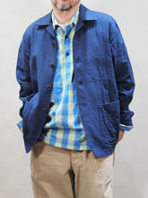 画像をギャラリービューアに読み込む, MOJITO "リネン コットン PROPOSE SACK COAT NAVY"
