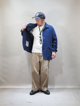 画像をギャラリービューアに読み込む, MOJITO "リネン コットン PROPOSE SACK COAT NAVY"
