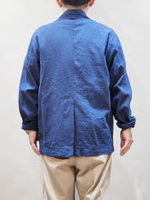 画像をギャラリービューアに読み込む, MOJITO "リネン コットン PROPOSE SACK COAT NAVY"

