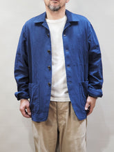 画像をギャラリービューアに読み込む, MOJITO "リネン コットン PROPOSE SACK COAT NAVY"
