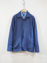 画像をギャラリービューアに読み込む, MOJITO "リネン コットン PROPOSE SACK COAT NAVY"
