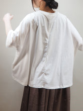 画像をギャラリービューアに読み込む, NOUVELLES DU PARADIS "コットン天竺 ワイドTシャツ OFF WHITE”
