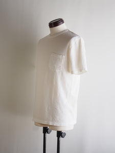 PATCHII "吊り編み 丸胴 ポケットTシャツ WHITE"