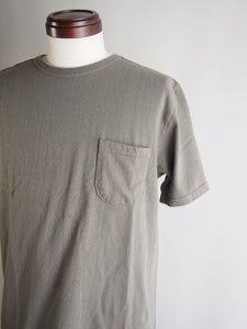 PATCHII "吊り編み 丸胴 ポケットTシャツ OLIVE KHAKI"