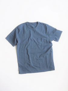PATCHII "吊り編み 丸胴 ポケットTシャツ BLUE"