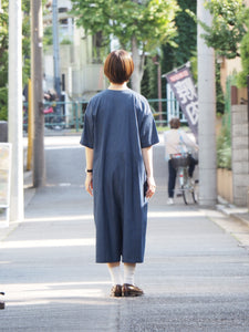 mizuiro ind "クルーネック オールインワン "INDIGO"