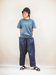 PATCHII "吊り編み 丸胴 ポケットTシャツ BLUE"