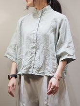 画像をギャラリービューアに読み込む, SETTO ″LINEN FEELING SHIRT LIGHT GREEN″
