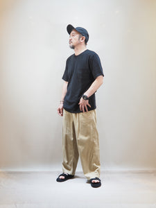 PATCHII "吊り編み 丸胴 ポケットTシャツ BLACK"