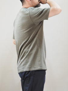 PATCHII "吊り編み 丸胴 ポケットTシャツ OLIVE KHAKI"