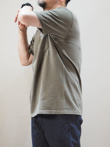 PATCHII "吊り編み 丸胴 ポケットTシャツ OLIVE KHAKI"