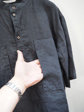 画像をギャラリービューアに読み込む, ORDINARY FITS "リネン ワークプルオーバーシャツ BLACK"
