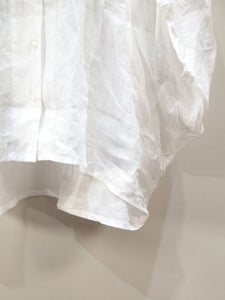 mizuiro ind "リネン スタンドカラーコクーンシャツ WHITE"