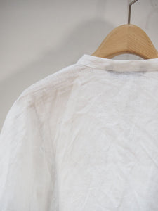 mizuiro ind "リネン スタンドカラーコクーンシャツ WHITE"